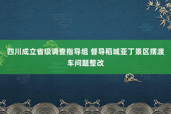 四川成立省级调查指导组 督导稻城亚丁景区摆渡车问题整改