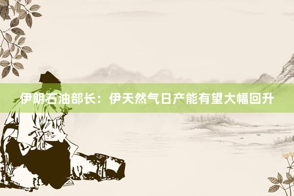 伊朗石油部长：伊天然气日产能有望大幅回升