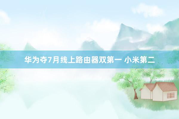华为夺7月线上路由器双第一 小米第二