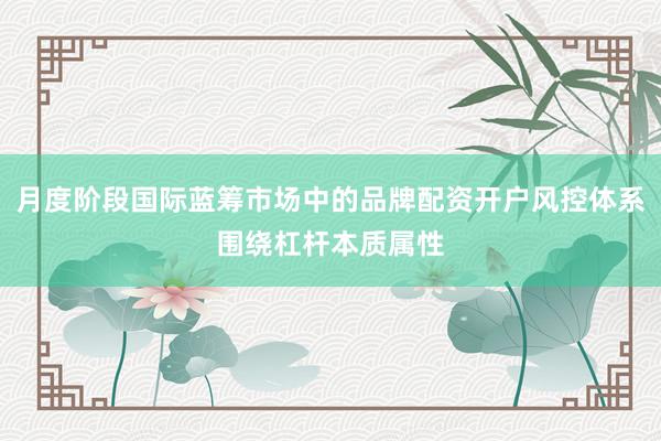 月度阶段国际蓝筹市场中的品牌配资开户风控体系围绕杠杆本质属性