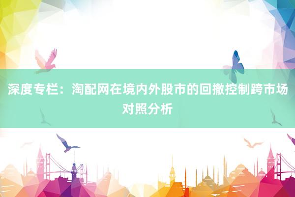 深度专栏：淘配网在境内外股市的回撤控制跨市场对照分析