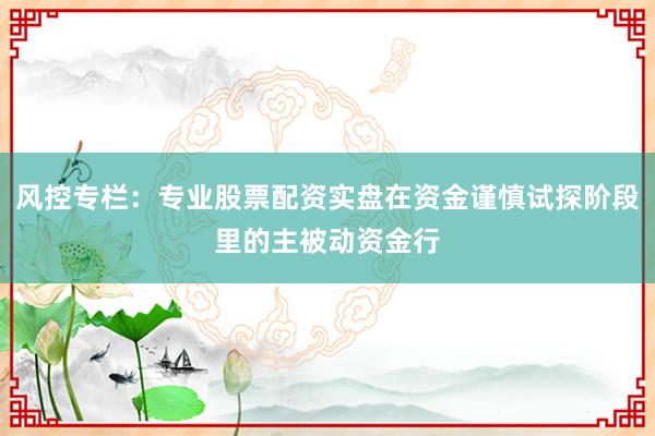 风控专栏：专业股票配资实盘在资金谨慎试探阶段里的主被动资金行