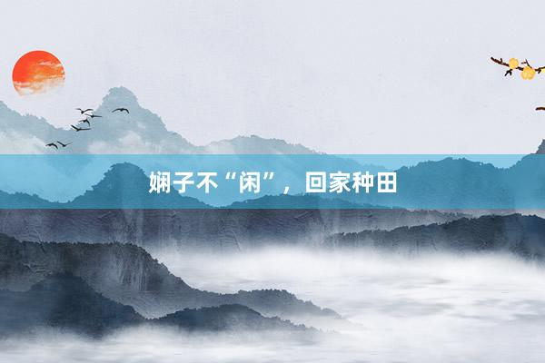 娴子不“闲”，回家种田